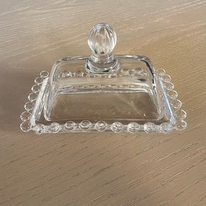 Candlewick mini glass butter dish